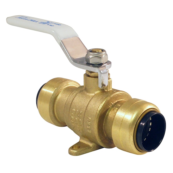 3/4 In. Brass Push Ball Valve With Flange And Drain